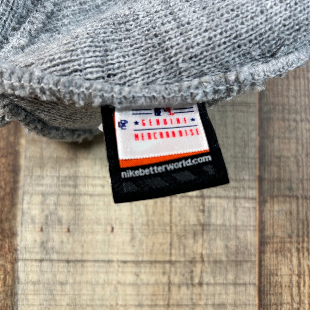 Nike San Francisco Giants Grey Black Orange Striped Cuffed Knit Beanie Hat MLB - Picture 5 of 6